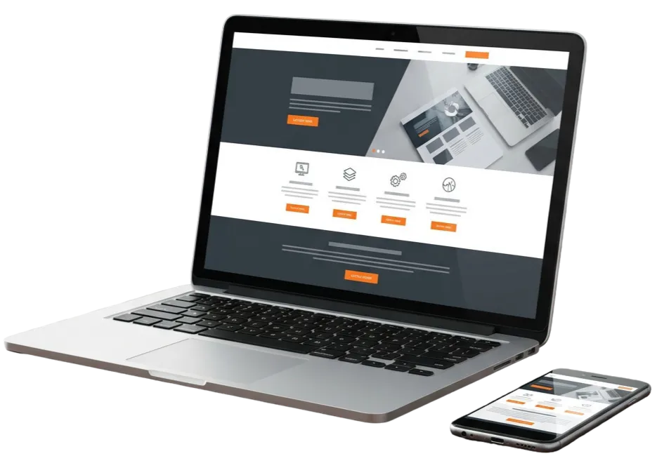 Bizfire Websites displayed on laptop and mobile